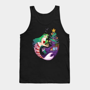 Mermaid Christmas no background Tank Top